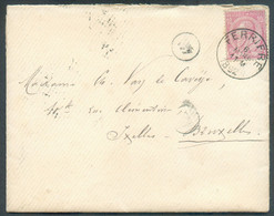 N°46 Obl. Sc FERRIERE Sur Enveloppe  Avec Contenu (daté De Saint-Roch) Du 6 Mars 1892 Vers Ixelles..  - 18810 - 1884-1891 Leopold II