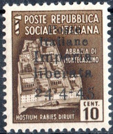 ITALIA, ITALY, C.L.N., IMPERIA, 1945, 10 C., SERIE MONUMENTI DISTRUTTI, FRANCOBOLLO NUOVO (MLH*) Errani: Imperia 2 - National Liberation Committee (CLN)