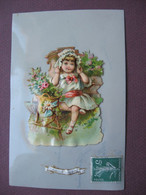 CPA FANTAISIE  CARTE PORCELAINE RODOIDE Collage De DECOUPIS Fillette & Fleurs - Porzellan