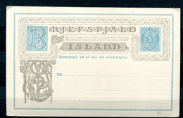 Iceland  1863 Postal Stationary Card 5s  Scan Both Sides Unused 11739 - Brieven En Documenten