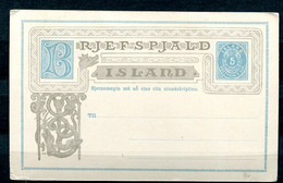 Iceland  1863 Postal Stationary Card 5s  Scan Both Sides Unused 11739 - Briefe U. Dokumente