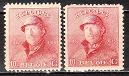 168/68A**  Roi Albert Casqué - Les 2 Tirages - Bonnes Valeurs - MNH** - LOOK!!!! - 1919-1920 Trench Helmet
