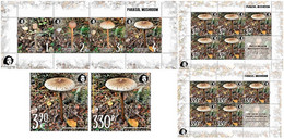 Russia And Finland 2021 Parasol Mushroom A Delicacy Of Gastronomy Peterspost Joint Issue Large Full Complete Of 2 Stamps - Unused Stamps