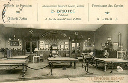 Paris * 11ème * établissement E. BRIOTET , Fabricant Billard De Précision * Fournisseur Cercles * 8 Rue Grand Priéuré - District 11