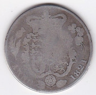 Grande-Bretagne 1/2 Crown 1821 George IV , En Argent, KM# 676 - K. 1/2 Crown