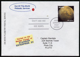 Planet Mars (Fantasy) Cover To Pluto Bearing Mars 100 Solar Stamp - Andere & Zonder Classificatie