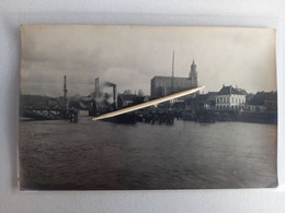 WETTEREN - Bâteau Vapeur, église, Schelde - Photo Carte - Rare 1917 - Wetteren