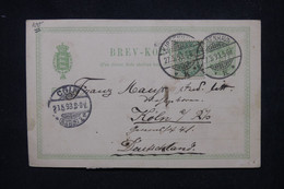 DANEMARK - Entier Postal + Complément De Copenhague Pour L'Allemagne En 1893 - L 110253 - Interi Postali