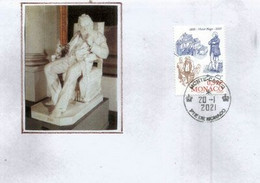 MONACO. Hommage à Victor Hugo , Sur Lettre Illustrée Victor Hugo 2021 - Cartas & Documentos