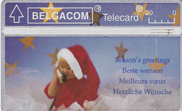 Belgique Télécarte Belgacom Telecard Noël 1992 Enfant Au Téléphone Voeux Season’s Greetings 20 Unités N° 251G60745 E. - Natale