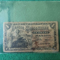 CONGO BELGA 1 FRANC 1920 - Bank Belg. Kongo