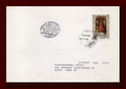 1986 San Marino Saint Marin Letter Posted To Italy Pmk Christmas 86 And Arrival's Pmk Rear - Lettres & Documents