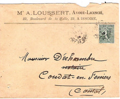 Enveloppe En-tête Mtre A.Loussert  Avoué Licencié à Issoire Puy De Dôme 1905 - 1900 – 1949