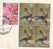 San Marino 2002 Birds 1 Euro Value Bl Of 4 Used On Paper (57234) - Oblitérés