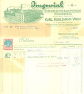 Österreich Wien 1927 Rechnung Besonders Deko + Eingedruckte Fiskalmarke " KARL KUHLEMANN Imperial-Feigenkaffee " - Austria