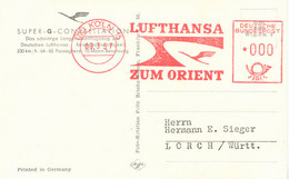 BUNDESREPUBLIK 1957 Werbestempel Der Deutsche Lufthansa, Köln "LUFTHANSA ZUM ORIENT" Musterabstempelung - Briefe U. Dokumente