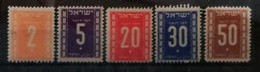 Israël 1949 / Yvert TAXE N°6-11 (5 Valeurs) / * Et Used - Timbres-taxe