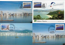 Brazil 2009 / 2012 4 Maximum Card Balneário Camboriu City Santa Catarina State tourism Beach Wave jetty Walk - Maximum Cards