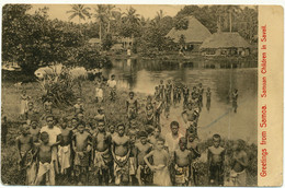 SAMOA - Samoan Children In Savaii  - Carte En L'état, Pli - Samoa