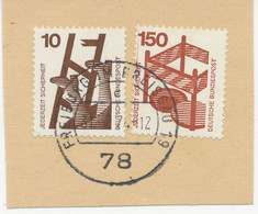 BUNDESREPUBLIK 1974 Unfallverhütung 150 U 10 (Pf) Auf Kab-Briefstück Mit Vollstempel Von "FREIBURG IM BREISGAU 19" ABART - Variétés Et Curiosités