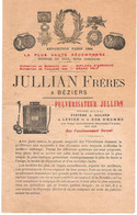 Lot De 3 Documents Commerciaux "prospectus" De La Maison Jullian Frères à Béziers Mildiou Bouillie Bordelaise Pulvérisat - Agricultura