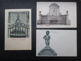 LOT 3 CP BELGIQUE (V2112) BRUXELLES (2 Vues) Manneken Pis - Sets And Collections