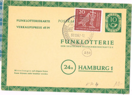 L-ALL-224 - ALLEMAGNE Entier Postal Funklotteriekarte Carte Lotterie Nationale Cor Postal Obl. Ill. De Luisenburg 1962 - Postales Privados - Usados