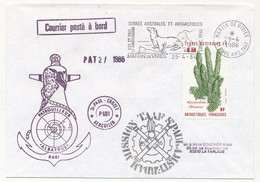 TAAF - Env. Affr 6,20 Encopodium Saururus, OMEC Martin De Vivies 29/4/1986 + Patrouilleurs Albatros + Divers - Covers & Documents