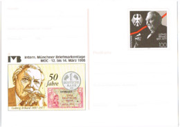 L-ALL-238 - ALLEMAGNE Entier Postal Illustré Ludwig Erhard Munich 1998 - Cartes Postales Privées - Neuves