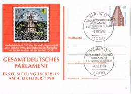 L-ALL-250 - ALLEMAGNE Entier Postal Illustré Parlement Allemand Réunis Obl. Ill. De Berlin - Cartes Postales Privées - Neuves