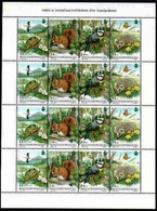Hungary 1995. Animals / Birds / Hedgehog / Flowers / Butterfly SHEET MNH (**) Michel: 4343-4346 Klb. / 12 EUR +++++ - Full Sheets & Multiples
