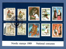 Dänemark 1989  Mi.Nr. 947 / 48 , NORDEN `88 Volkstrachten - Maximum Card - Köbenhavn 20.4.1989 - Maximum Cards & Covers