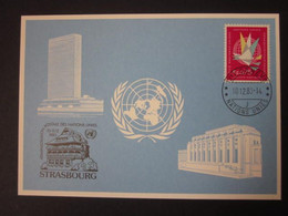 A RARE STRASBOURG 1983 EXHIBITION SOUVENIR CARD WITH FIRST DAY OF EVENT CANCELLATION. ( 02287 ) - Lettres & Documents