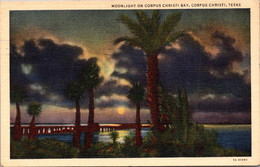 Texas Corpus Christi Moonlight On Corpus Christi Bay 1941 Curteich - Corpus Christi