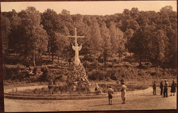 Cpa,Yvoir, Entrée De L'Esplanade, Statue De Sacré Coeur, Animée,éd Nels, BELGIQUE - Yvoir