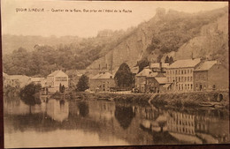 Cpa Yvoir Sur Meuse Quartier De La Gare,vue Prise De L'Hôtel De La Roche Enseignes Commerciales, Hôtel, Café Cigares Etc - Yvoir