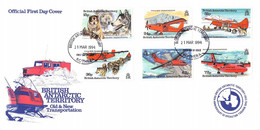 BRIT. ANTARCTIC TERR. - FDC 1994 OLD & NEW TRANSPORTATION Mi #215-220 / YZ182 - FDC