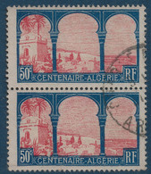 FRANCE 1930 N°263 B, 50 C Paire Oblitérée Avec Variété "ALCERIE" Tenant à Normal Rare En Oblitéré Ainsi Superbe - Gebraucht