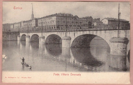 Cartolina Torino Ponte Vittorio Emanuele Barca E Tram - Non Viaggiata - Fiume Po