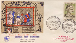 P) 1957 FRANCE, FDC, FAMOUS FRENCHMEN OF JOINVILLE STAMP, CHRONICLER DURING THE MIDDLE AGES IN FRANCE, XF - Autres & Non Classés