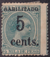 1899-591 CUBA US OCCUPATION ANTILLES 1899 PUERTO PRINCIPE 5c S. 1/2mls. PHILATELIC FORGERY. SECOND ISSUE. - Nuevos