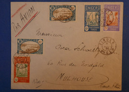 E11 NIGER AOF BELLE LETTRE PAR AVION 1935 ZINDER POUR MULHOUSE FRANCE + AFFRANCHISSEMENT PLAISANT - Lettres & Documents