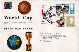 Germany 1966 Cover: Football Soccer Fussball: Fifa World Cup England; London WC Cancellation; Jules Rimet Cup - 1966 – England