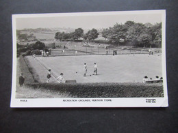 Echtfoto AK 1960 Recreation Grounds Merthyr Tydfil Wales Sportplatz Tennis Und Cricket ?!? - Cricket