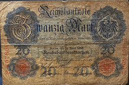 Duitsland Oud Bankbiljet Van 20 Mark - 20 Mark
