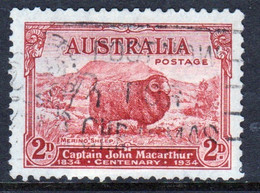 Australia 1934 Death Centenary Of Sir John Macarthur 2d In Fine Used Condition. - Oblitérés