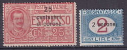 ITALIA / DALMATIE - 1921/22 - EXPRES YVERT N°1 + TAXE 3 * MLH - COTE = 33 EUR. - Dalmatia