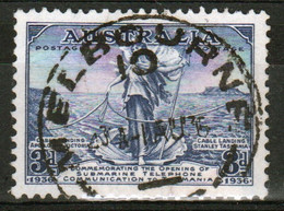 Australia 1936 Single 3d Stamp From Set Issued To Celebrate The Opening Of The Telephone Link In Fine Used Condition. - Oblitérés