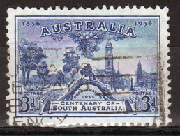 Australia 1936 Single 3d Stamp From Set Issued To Celebrate The Centenary Of South Australia In Fine Used Condition. - Oblitérés