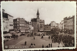 Cpa, écrite En 1939, CHARLEROI Place Du Sud Un Jour De Bourse, Animée, Enseignes Commerciales, éd Nels Bromurite - Charleroi